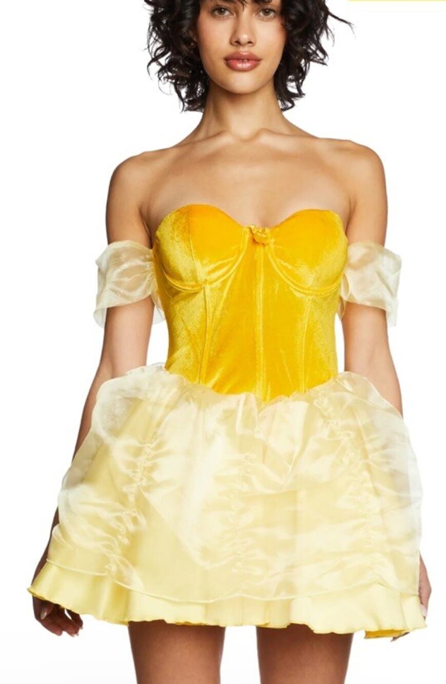 Dolls Kill Trickz Treatz Yellow Princess Daisy Belle Dress Halloween Costume Sm